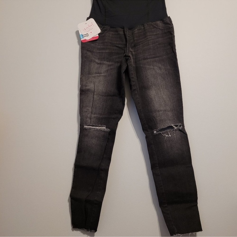 Isabel Maternity Blk Crossover Panel Jeans size 12
